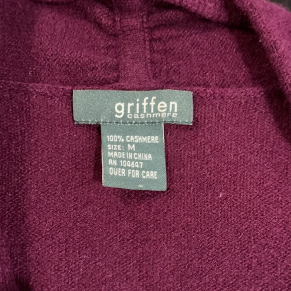Griffen Cashmere plum 2 button cardigan sweater 100% cashmere - Picture 5 of 7